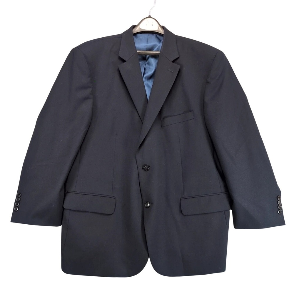 Pronto Uomo Navy Wool Blend Blazer 50R Double Vent Classic Dress Suit Jacket
